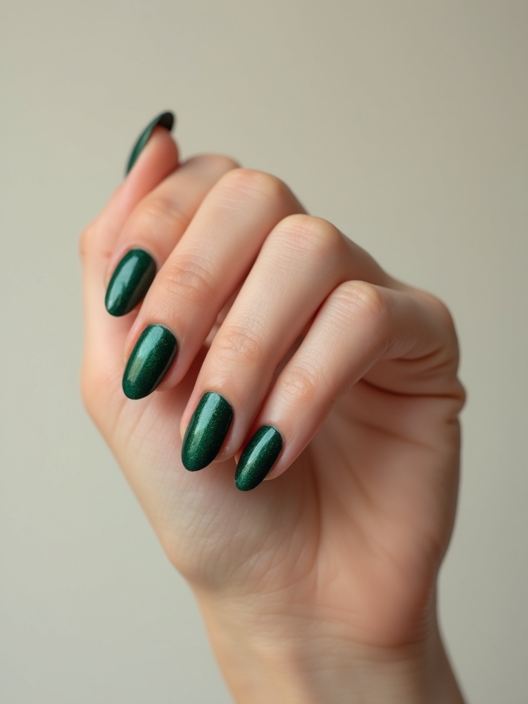 velvet emerald cat eye nails
