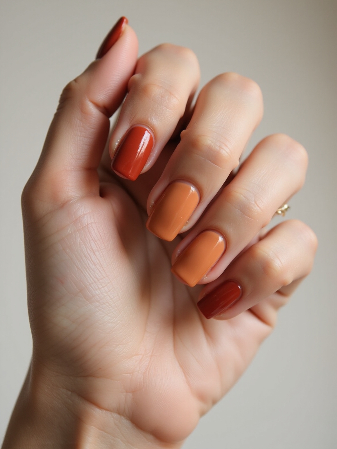 warm pumpkin terracotta nails