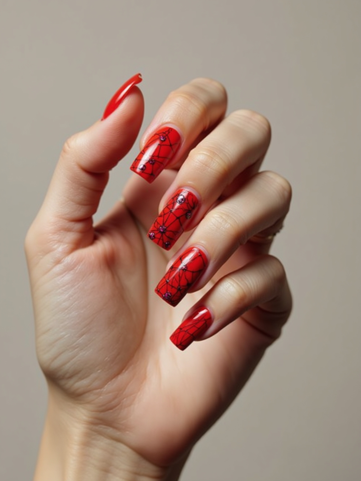 webbed black tips with rubies