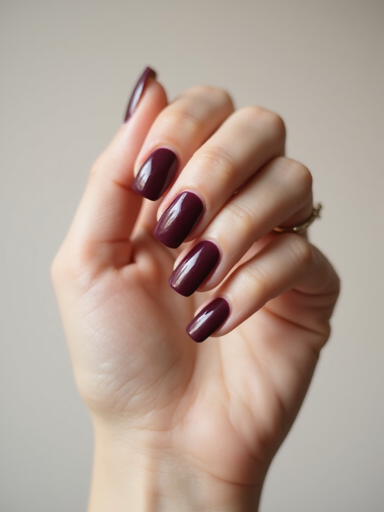 wet look glossy oxblood nails