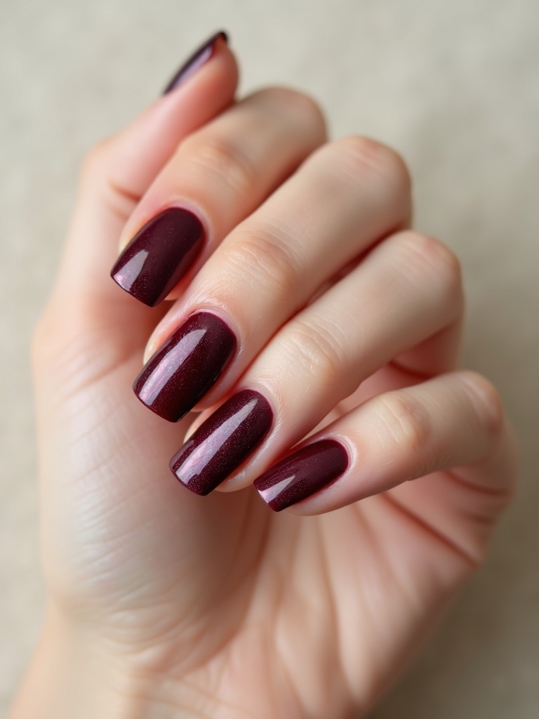 wine stained mirror chrome nails