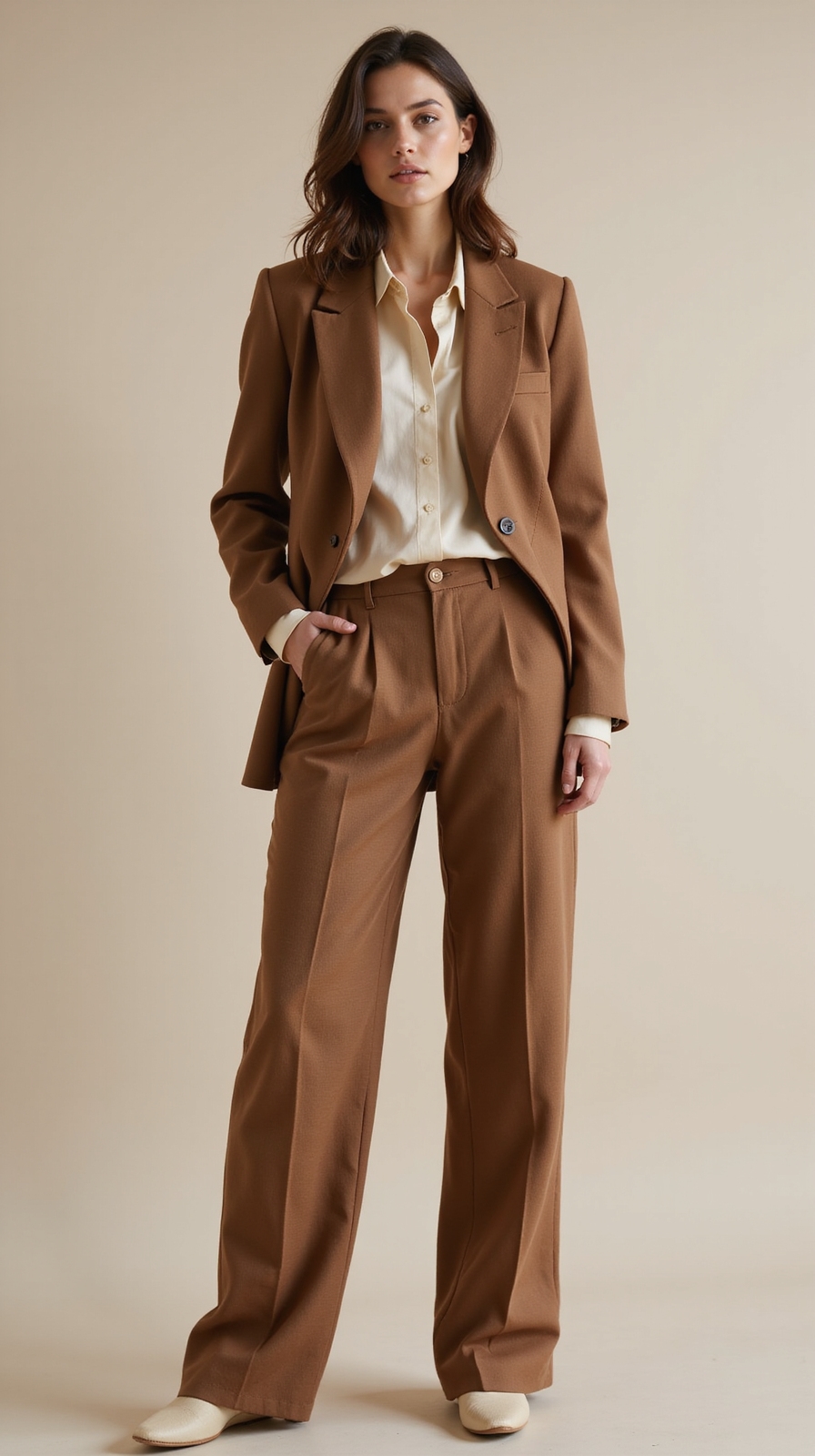 breathable textured brown linen pants