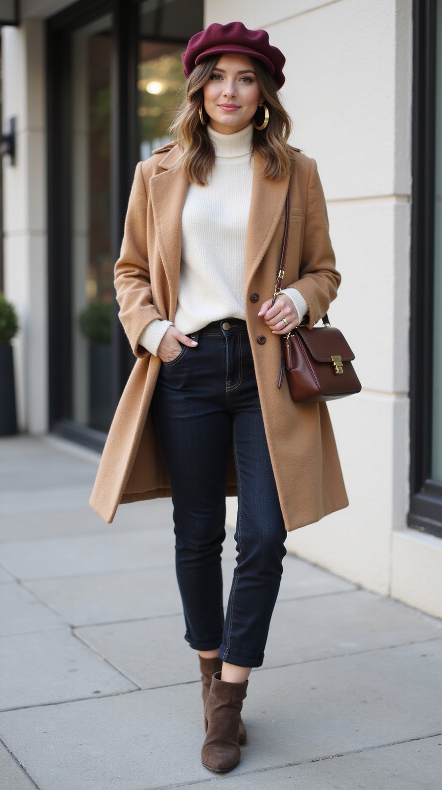chunky knit layered weekend look
