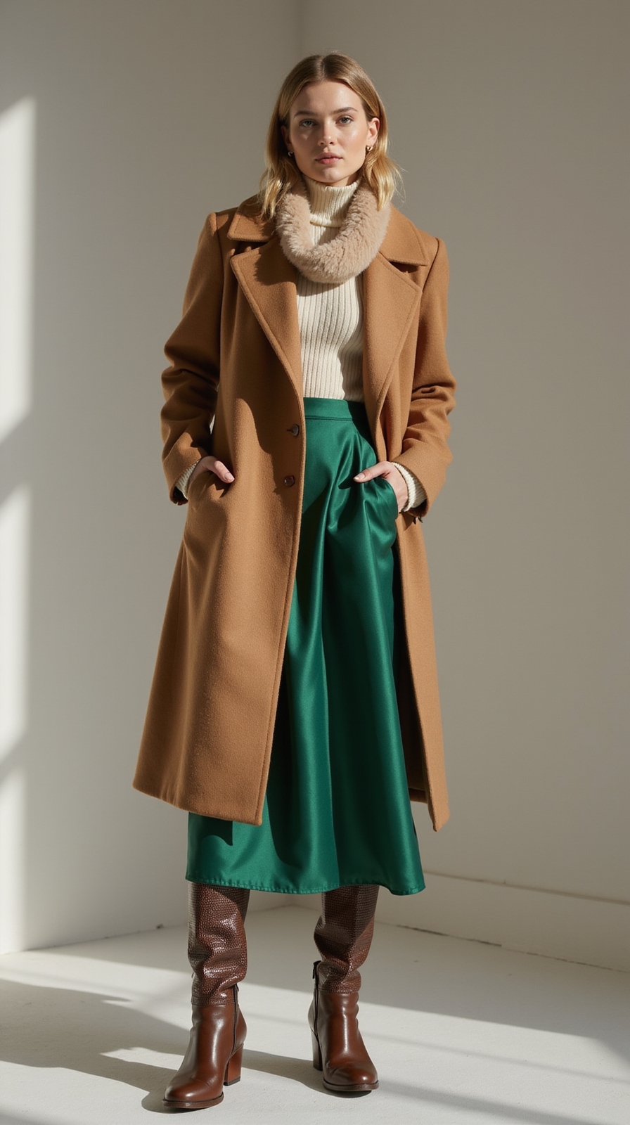 chunky knit meets sleek leather