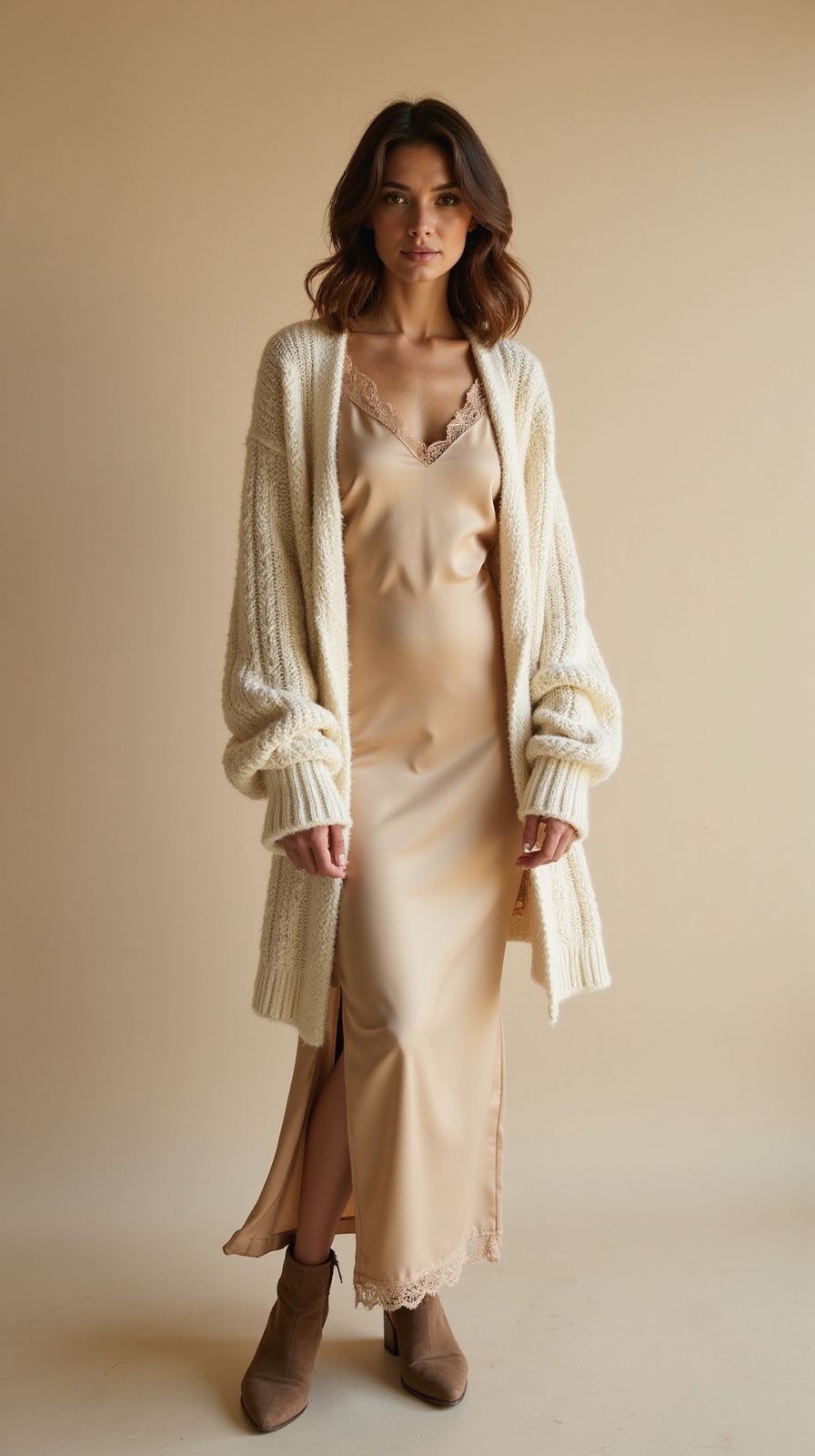 chunky knit over slip