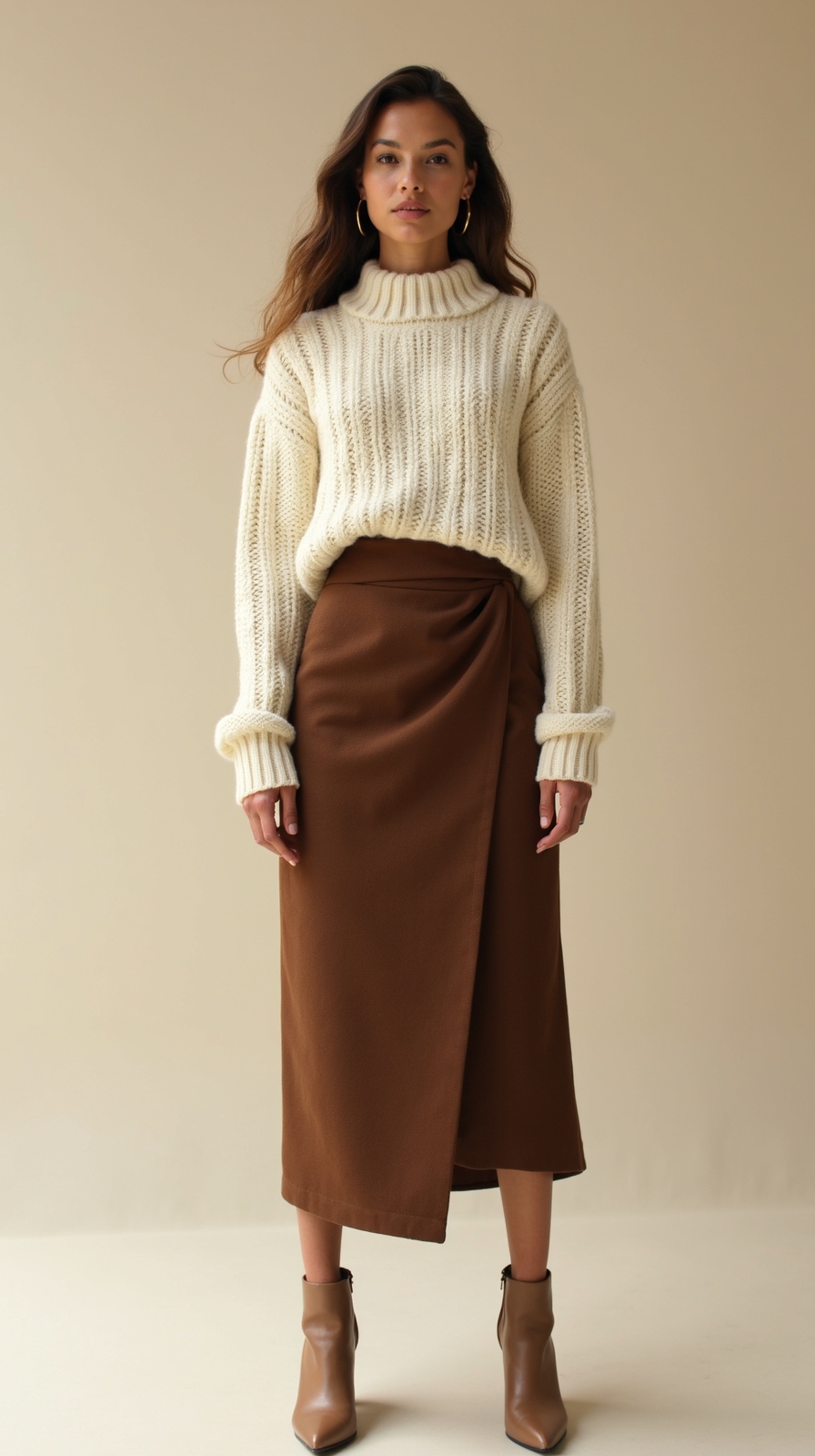 chunky knit satin wrap