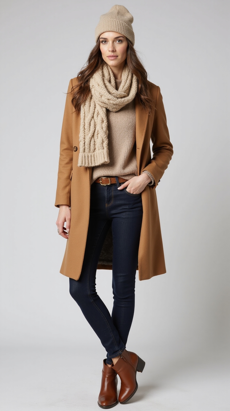 chunky knit scarf set