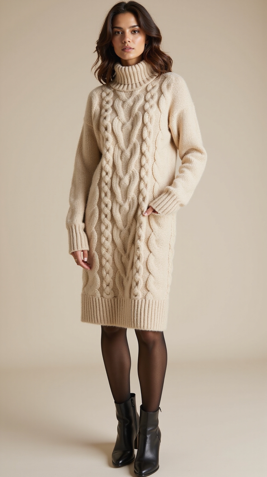 chunky knit sweater dress