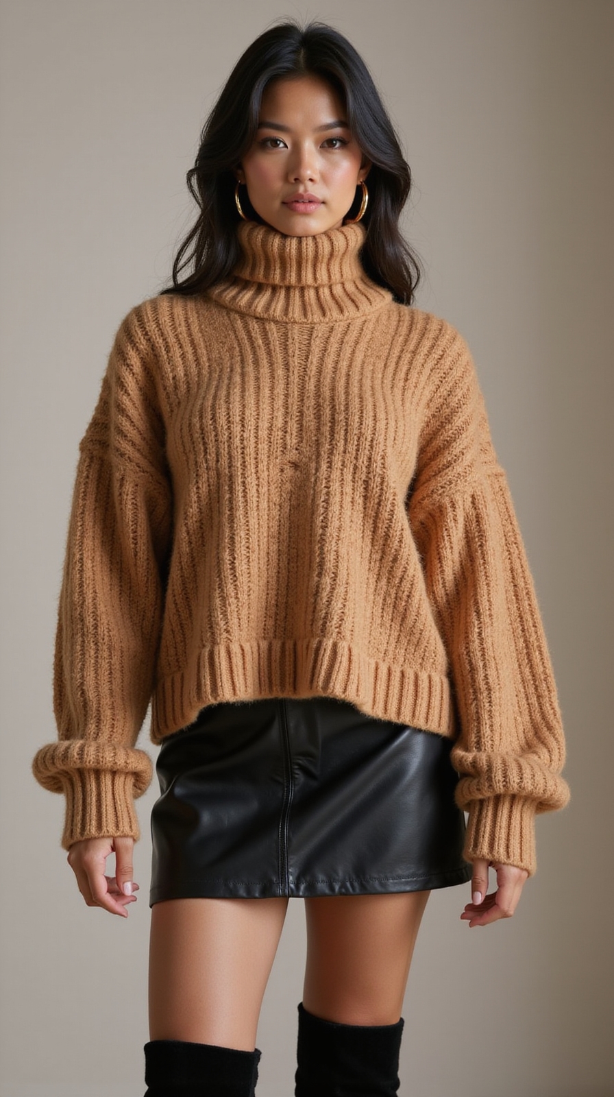 chunky knit with boots