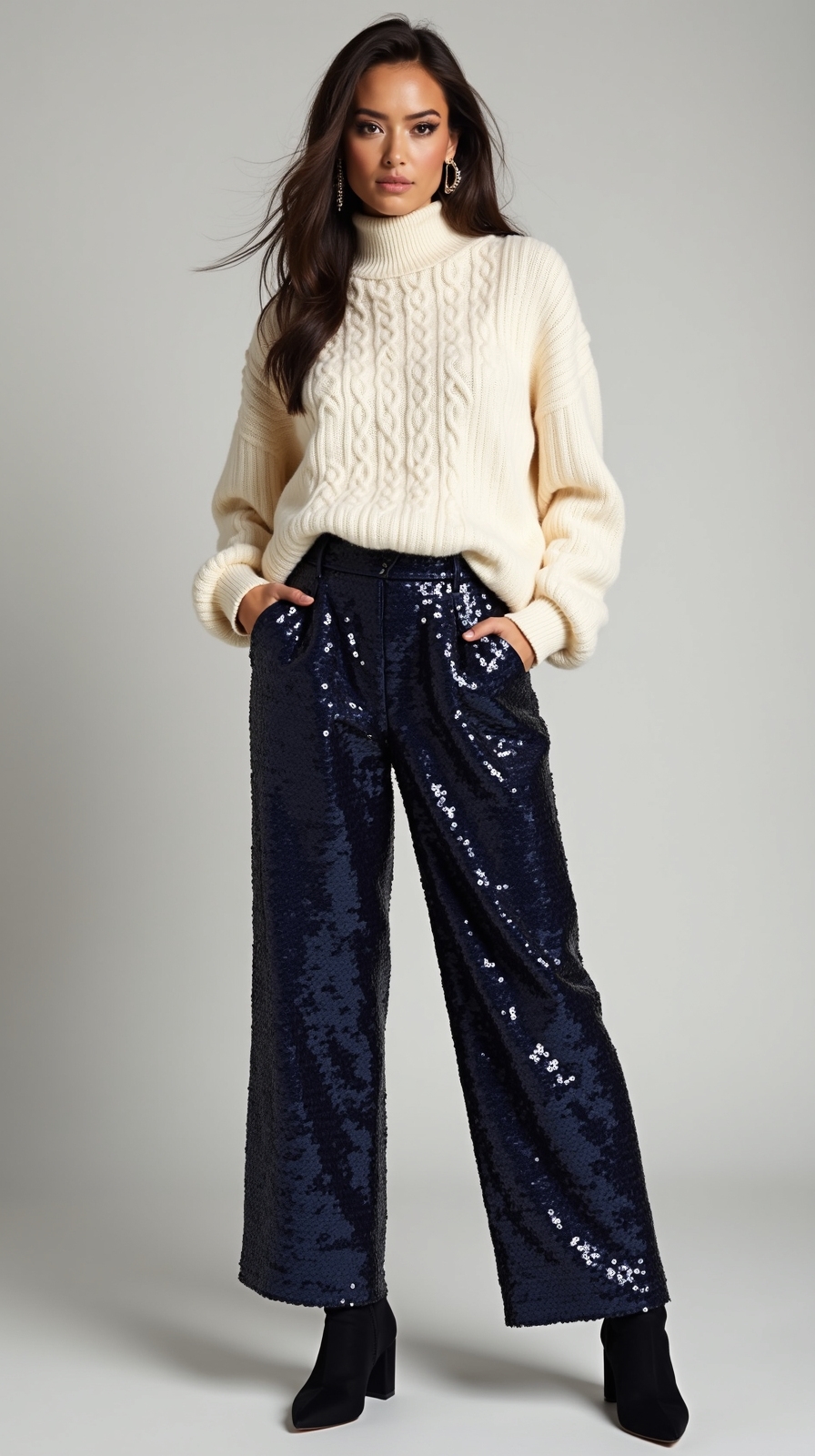 chunky sweater with sequins