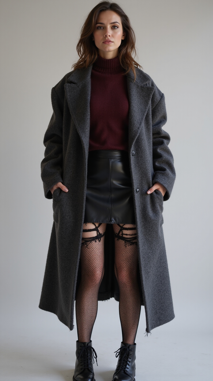 cozy edgy layered winter style