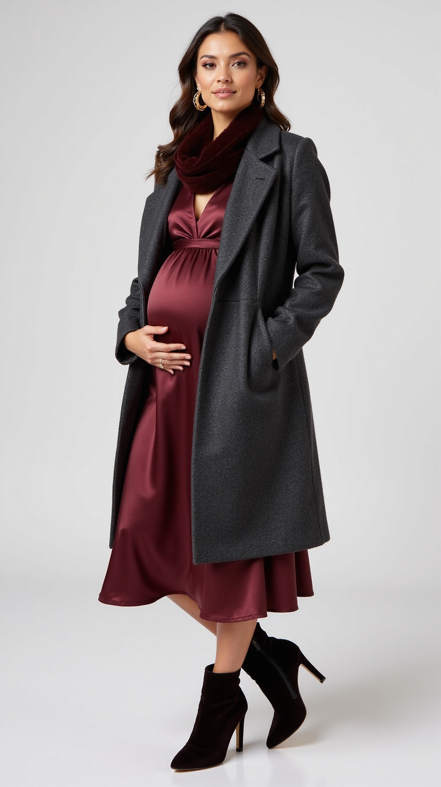 cozy luxe layered maternity warmth