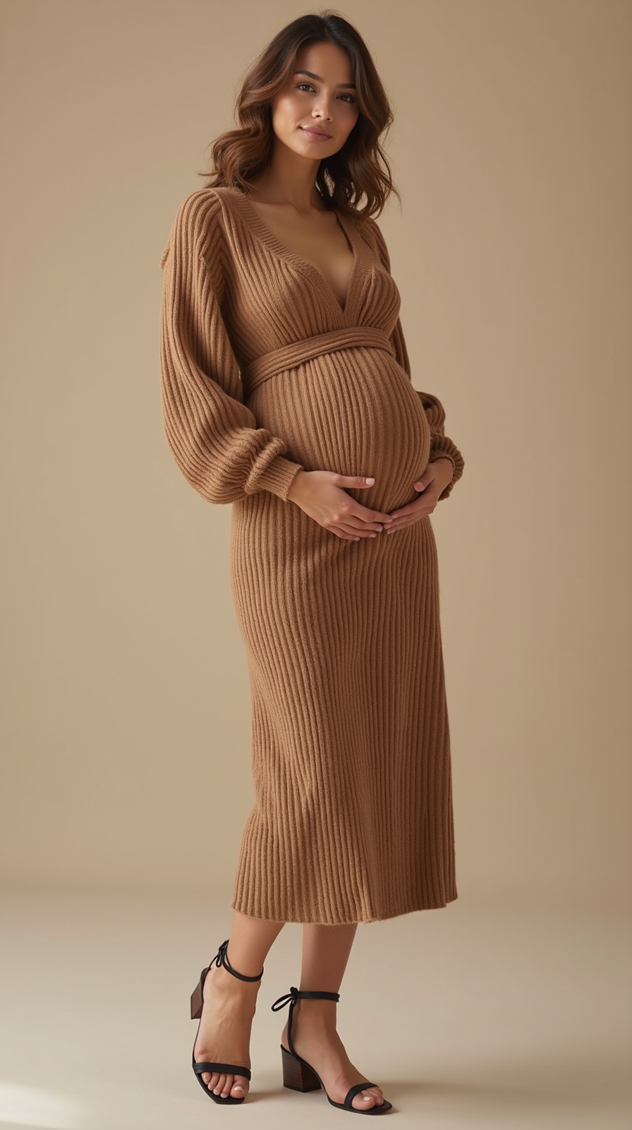 cozy ribbed maternity knitdress