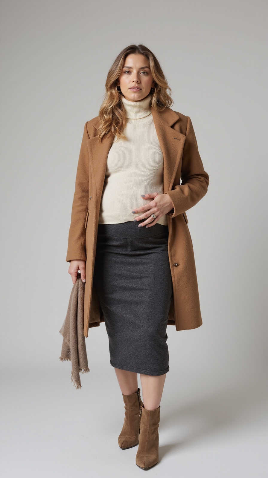cozy stylish winter maternity outfits