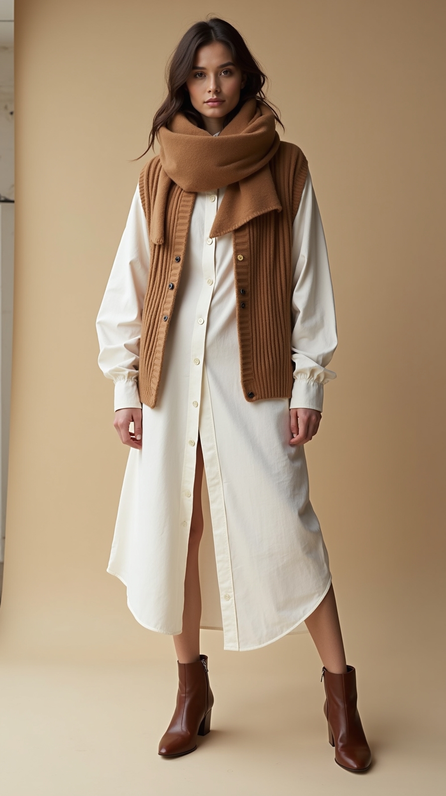 crisp shirt dress ensemble