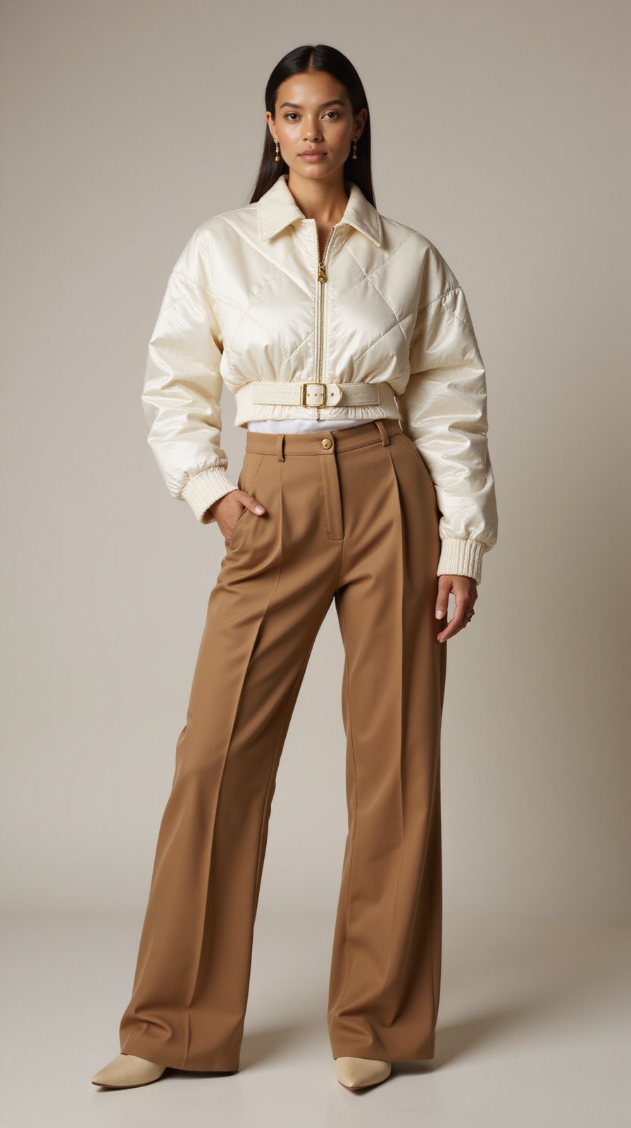 cropped quilted jacket ensemble