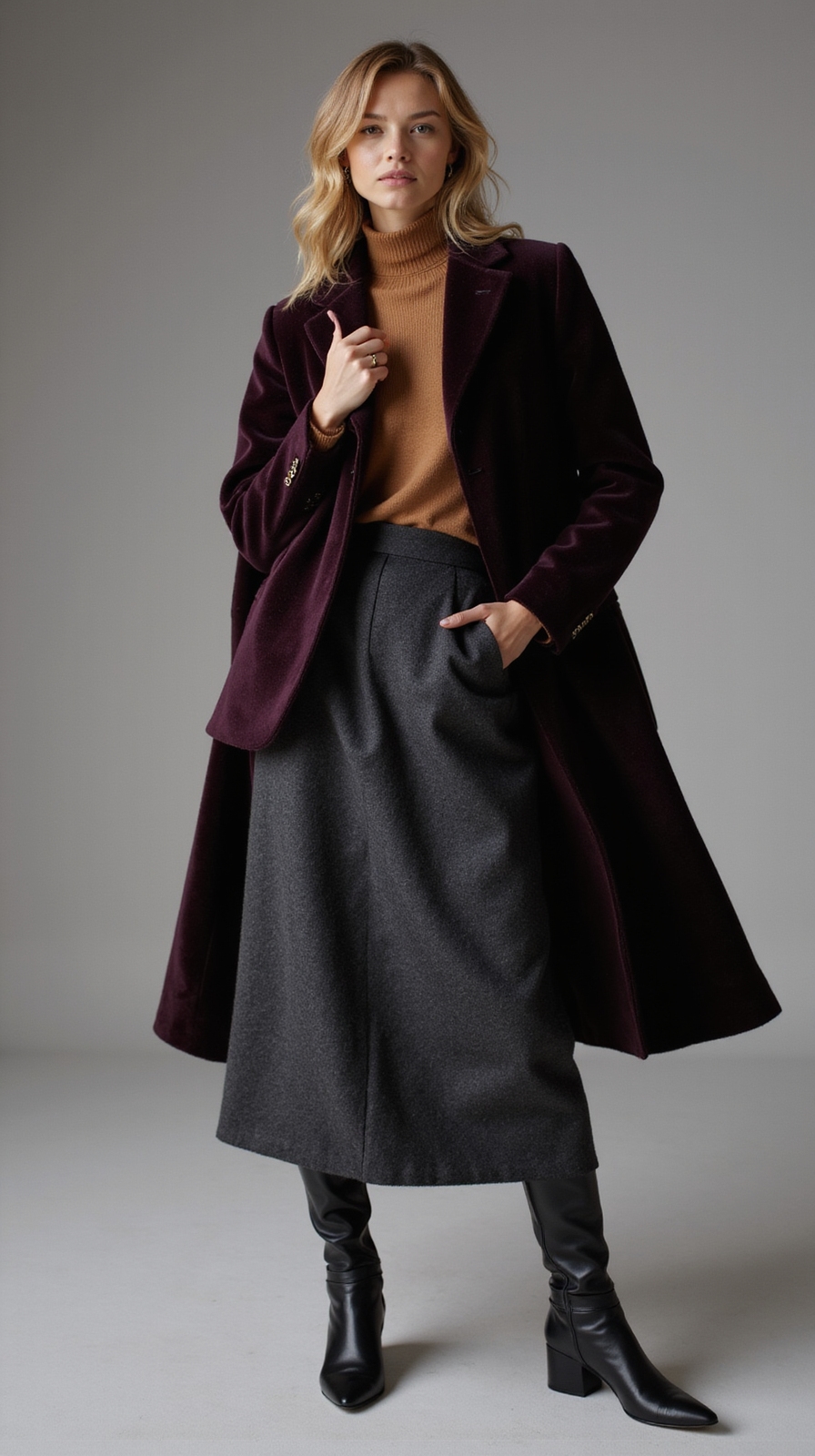 elegant warm winter skirtwear