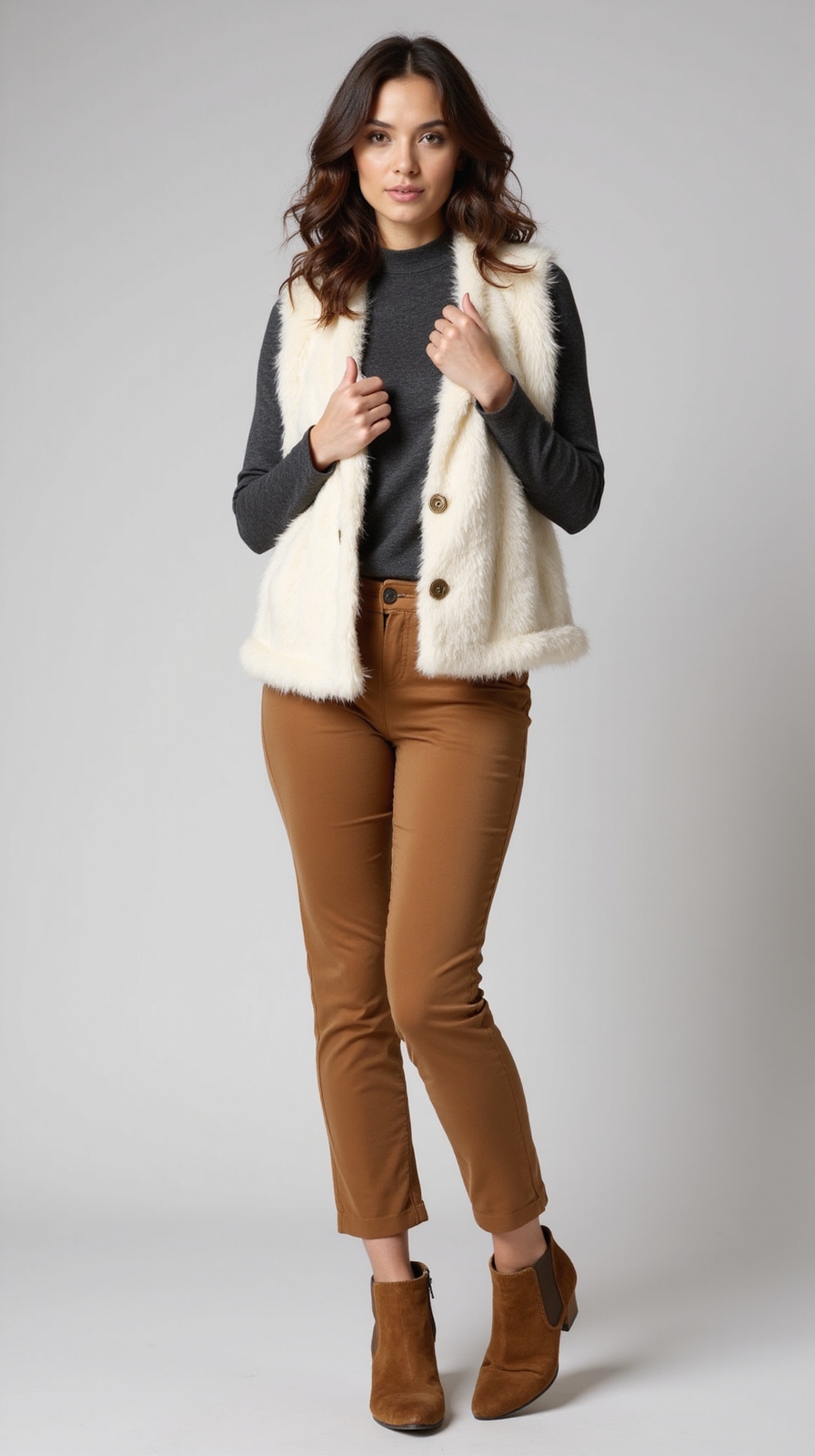 faux fur vest layered chic