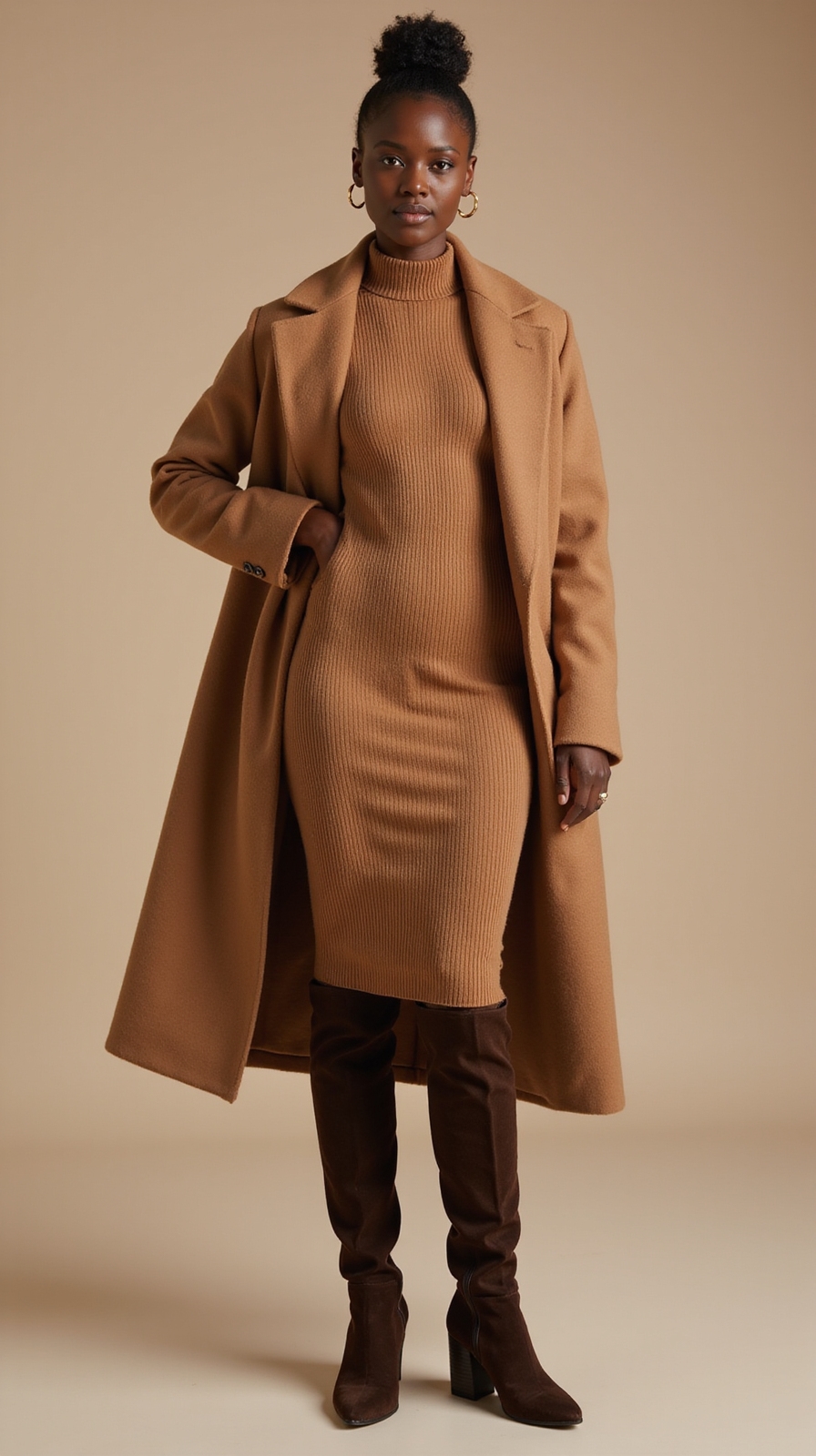 fitted knit dress tall boots
