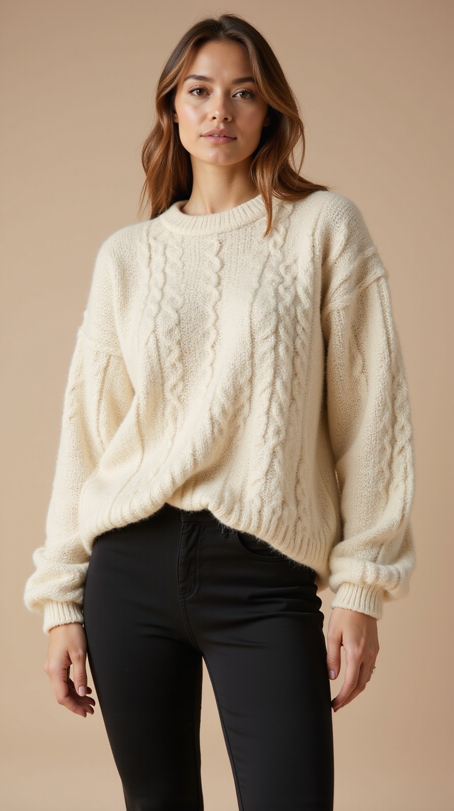 fleece lined leggings with oversized sweater