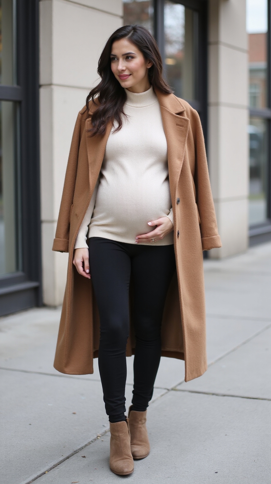 layered cozy waterproof maternity style