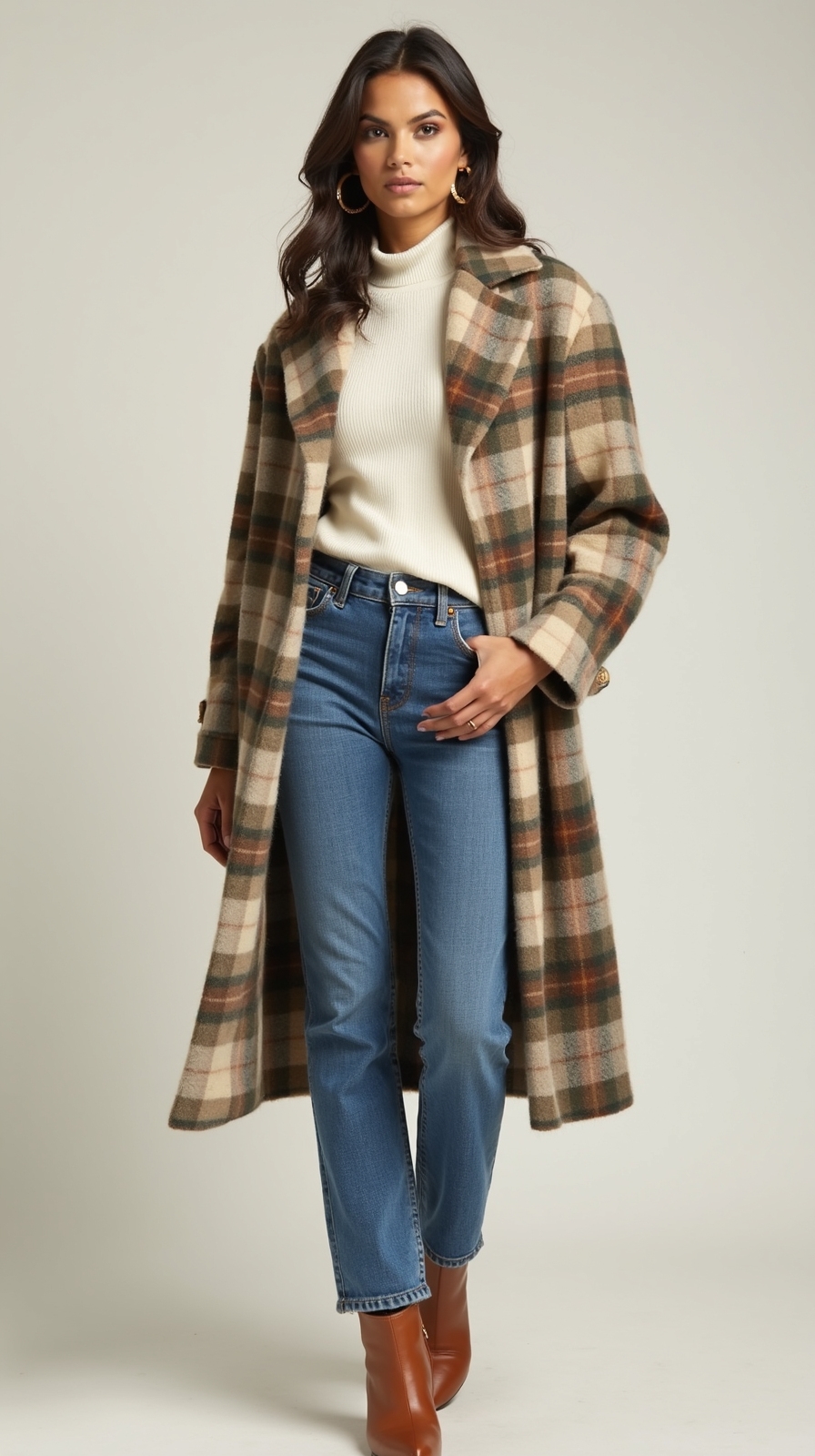 layered plaid shacket outfit