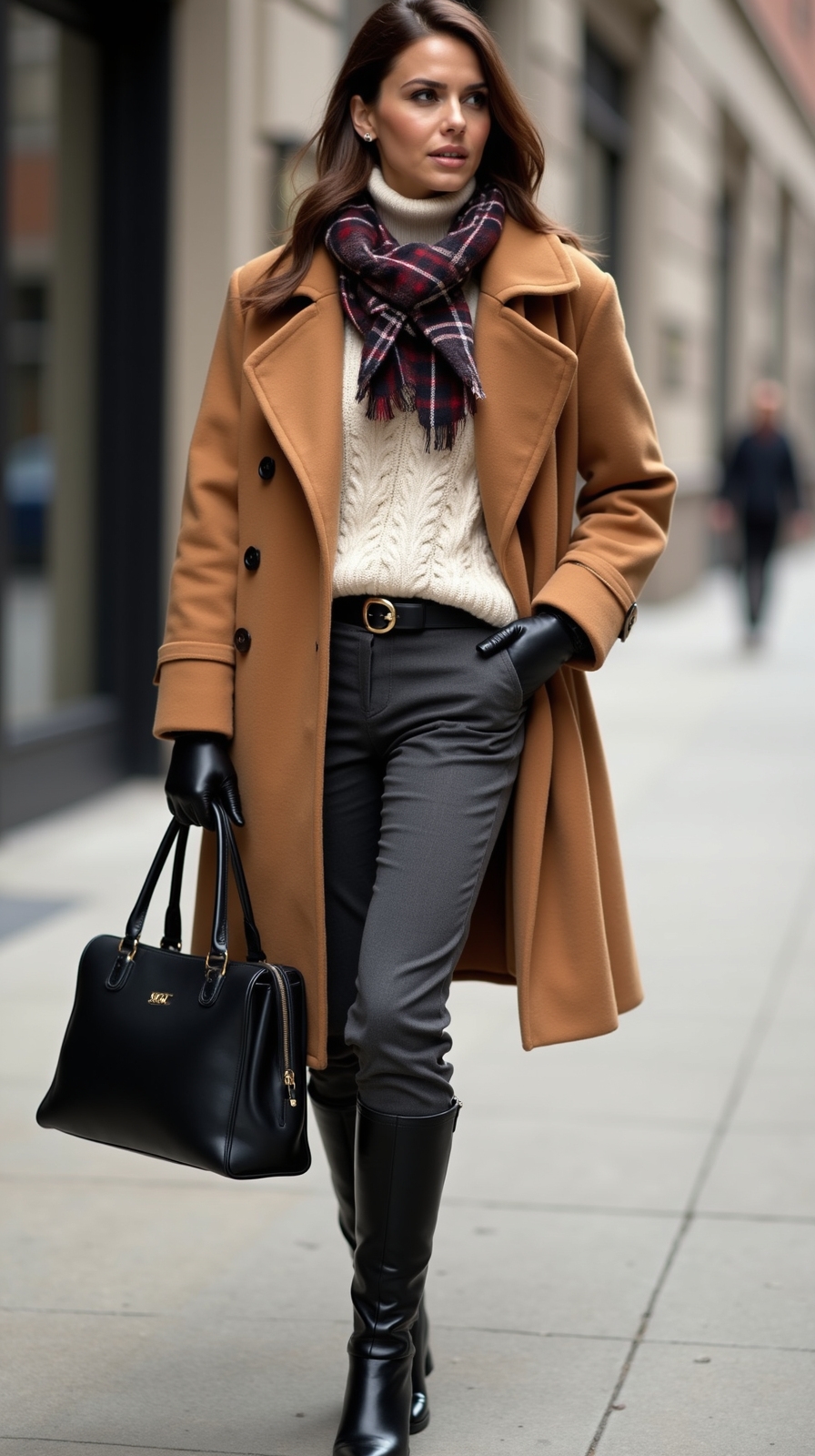 layered polished winter citywear