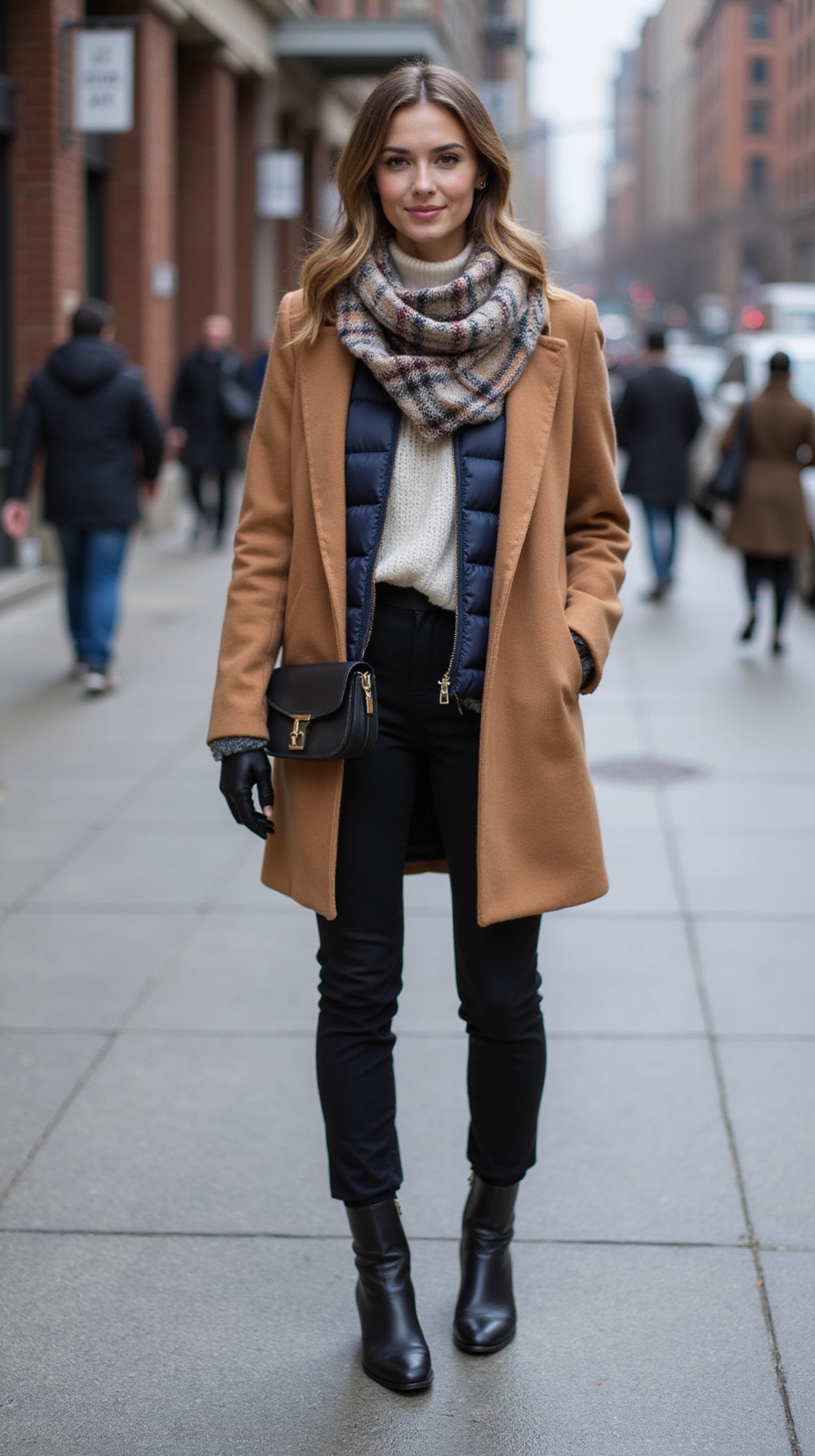 layered tailored neutral winterwear