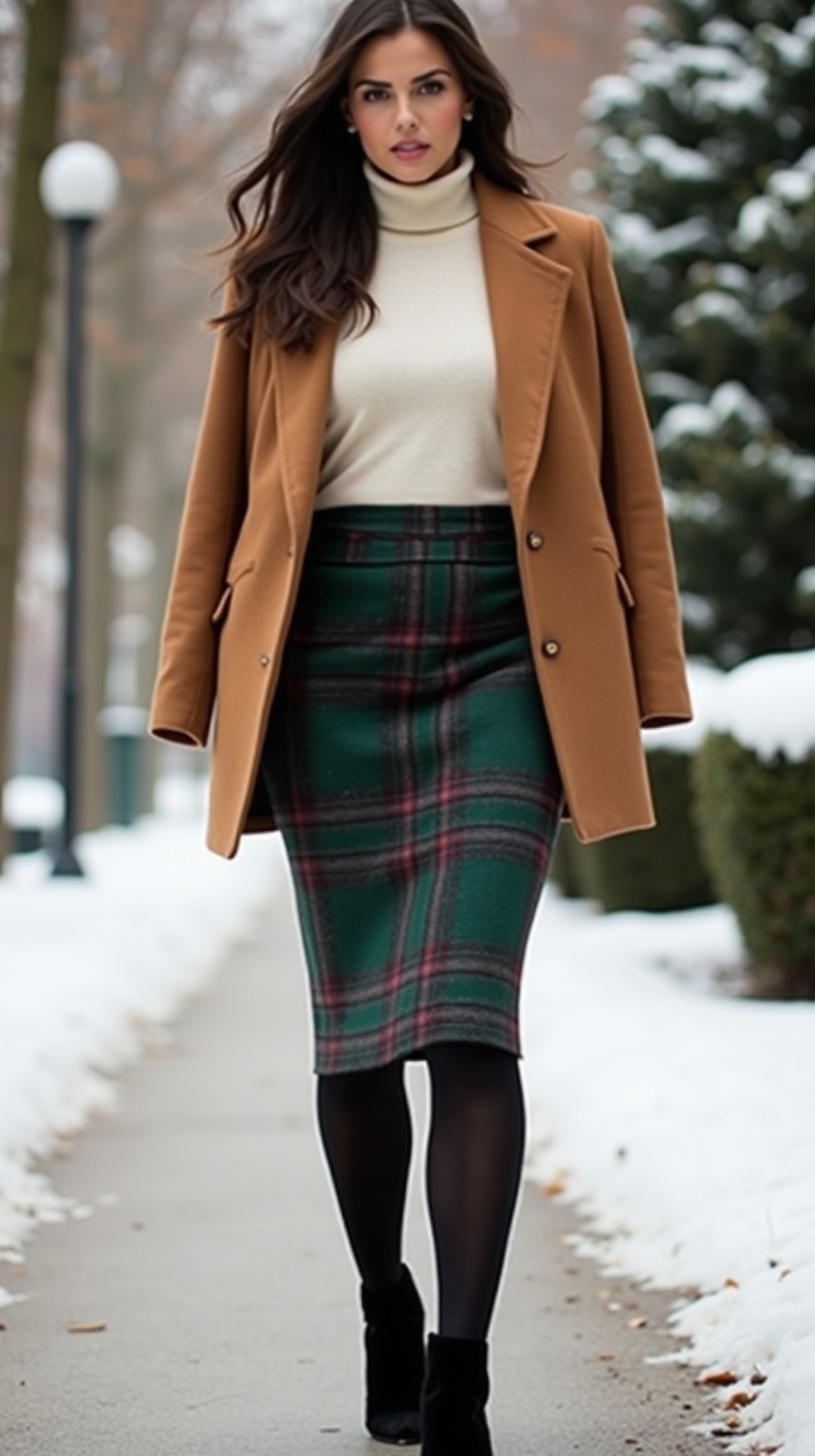 layered tights under skirt
