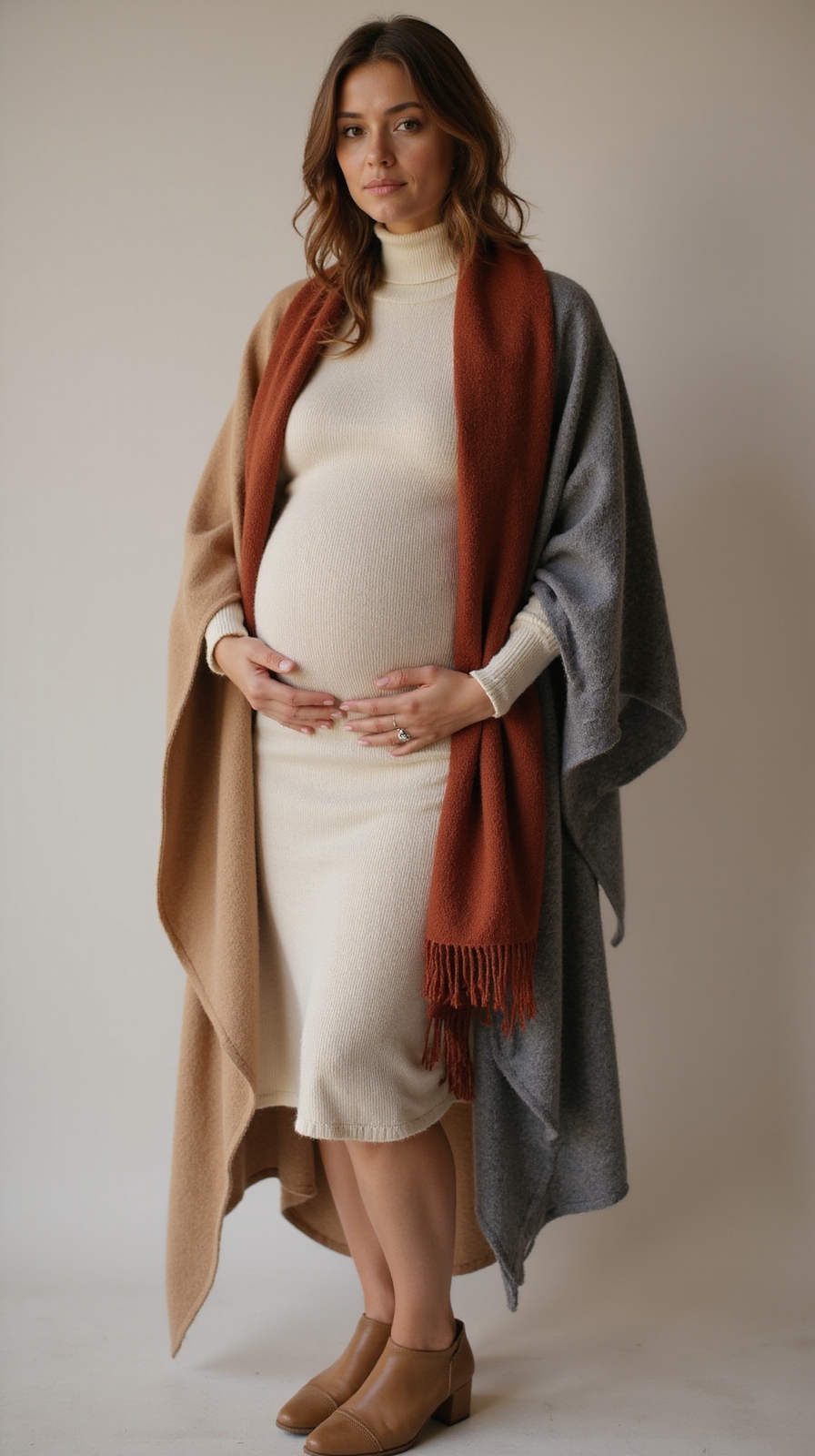 lightweight layered maternity styling