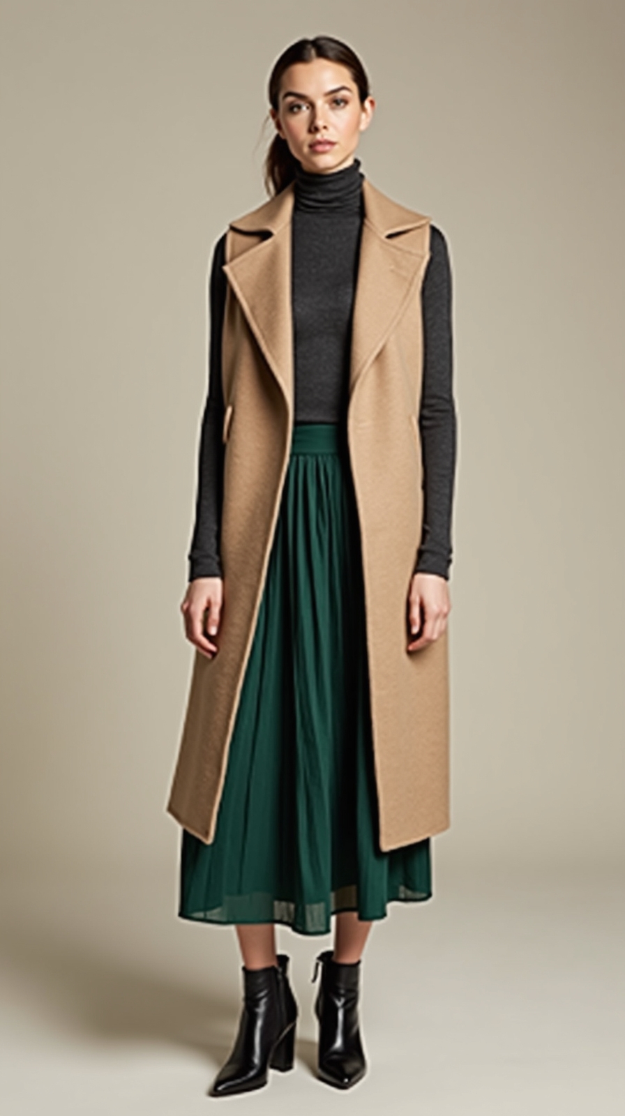 long wool vest styling