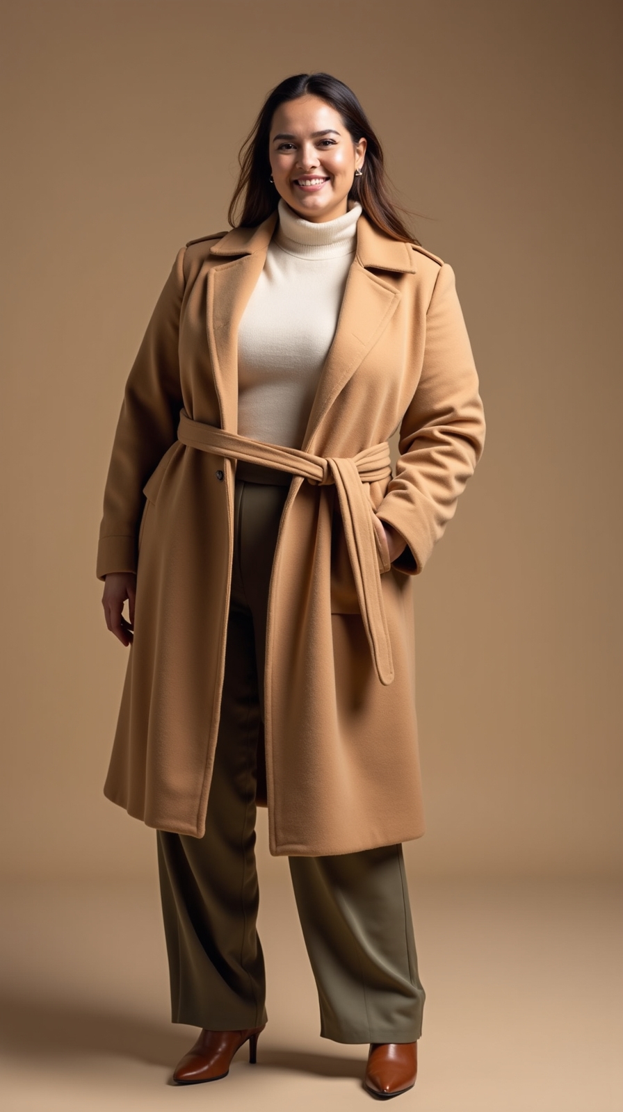 longline belted wool coat
