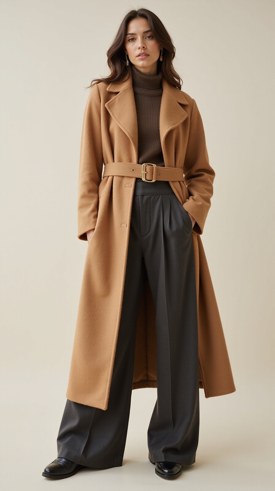longline wrap wide leg trousers