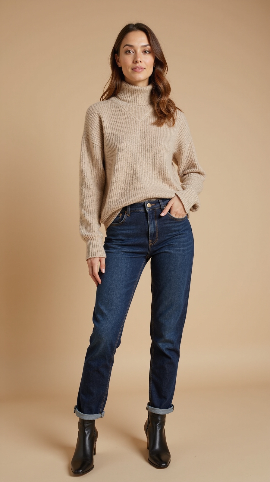 neutral knit cozy casual chic