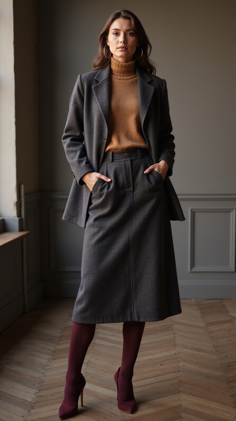 opaque wool tights layering