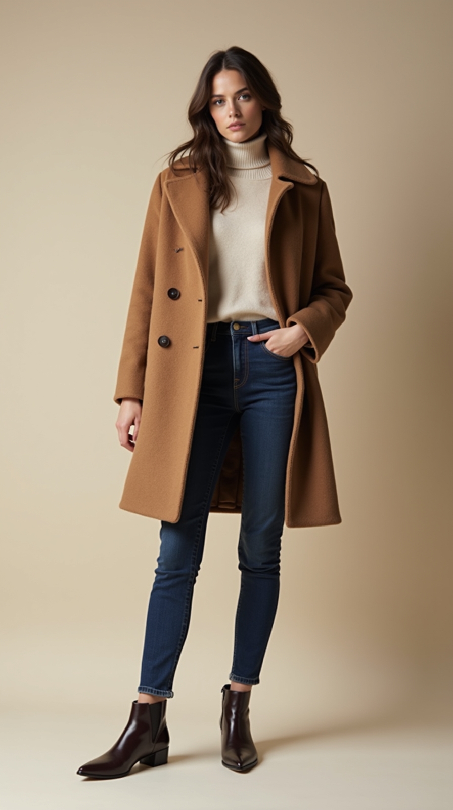oversized coat slim jeans