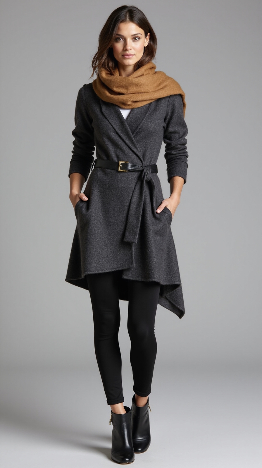 oversized dress streamlined leggings
