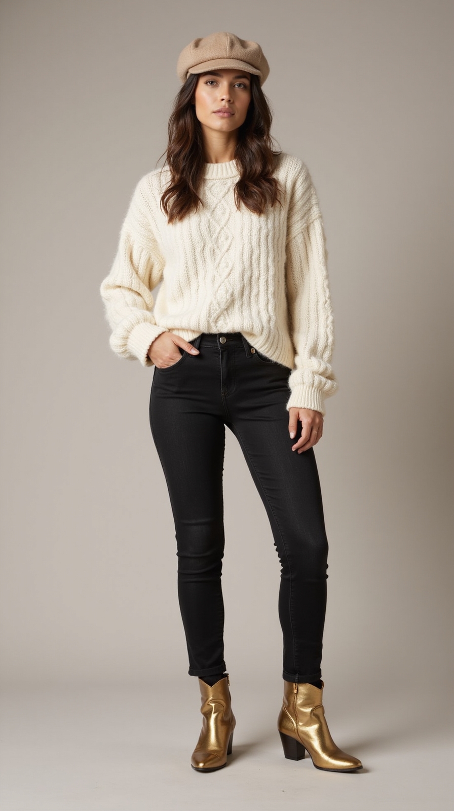oversized sweater slim jeans