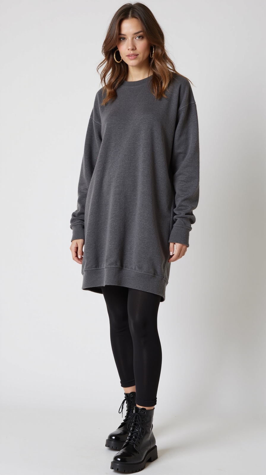 oversized sweatshirt dress with leggings