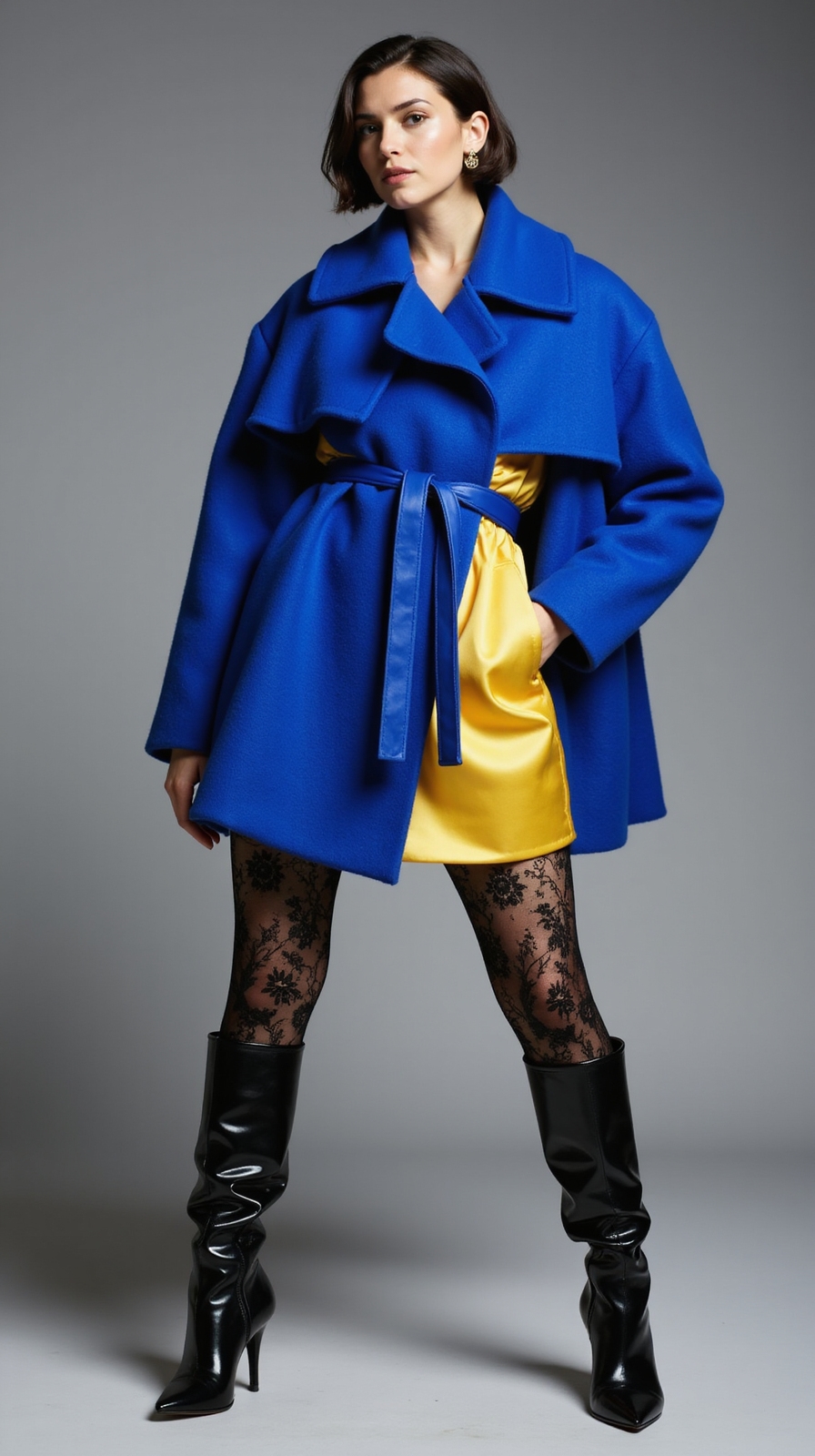 patterned tights sculptural statement boots