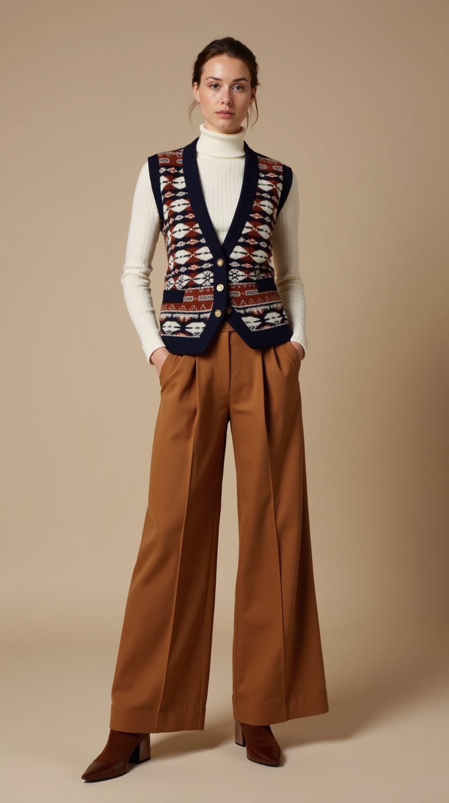 patterned vest anchors outfit