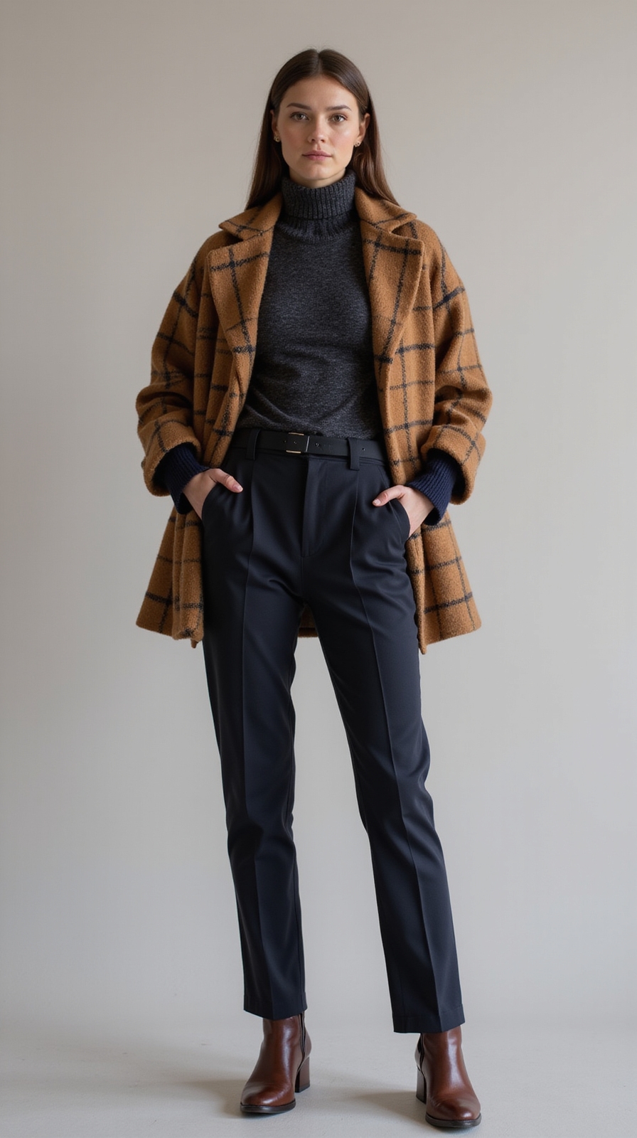plaid shacket over thermal