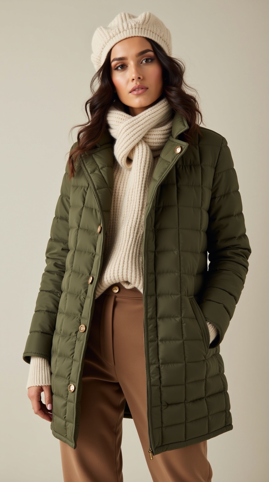 quilted coat with woollayers
