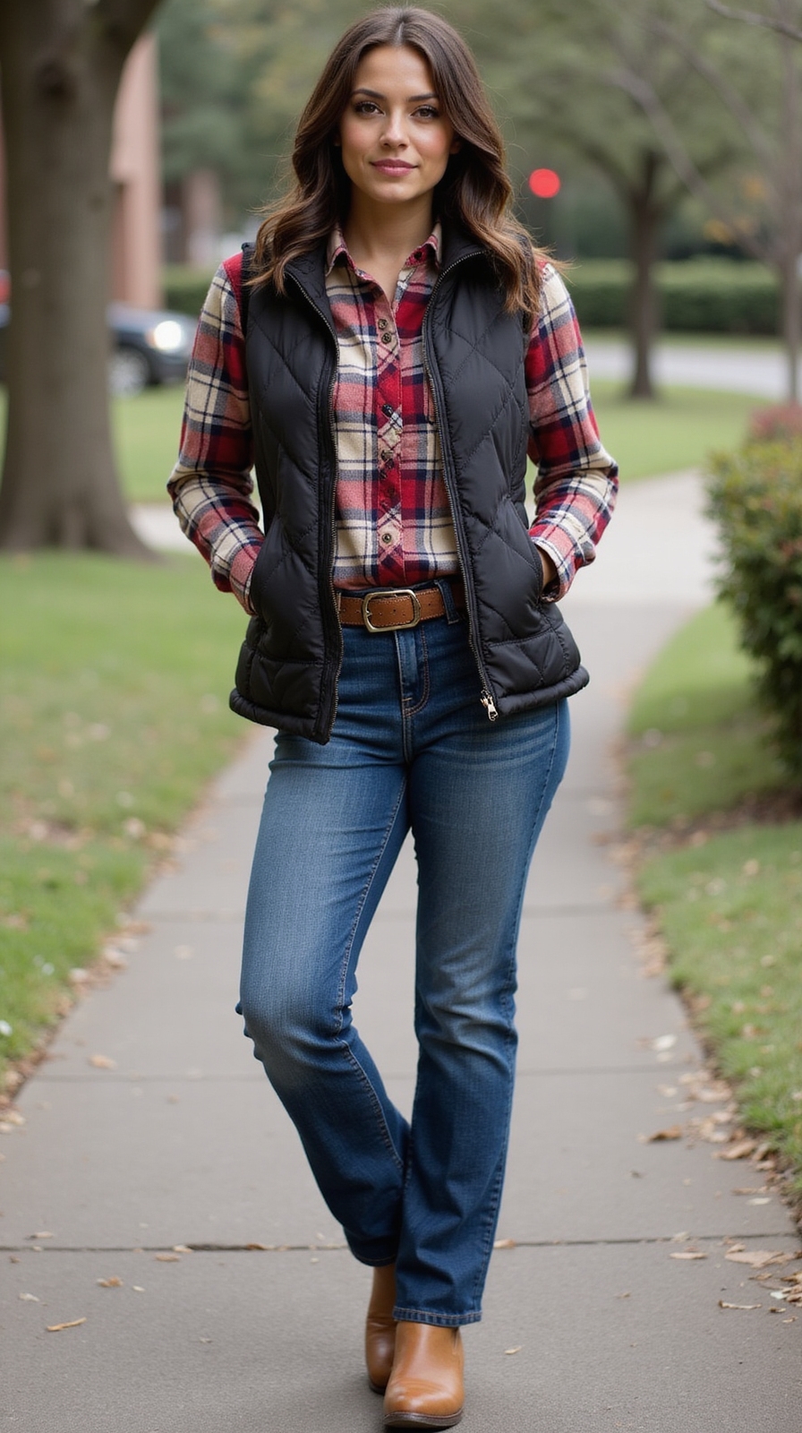 quilted vest over flannel