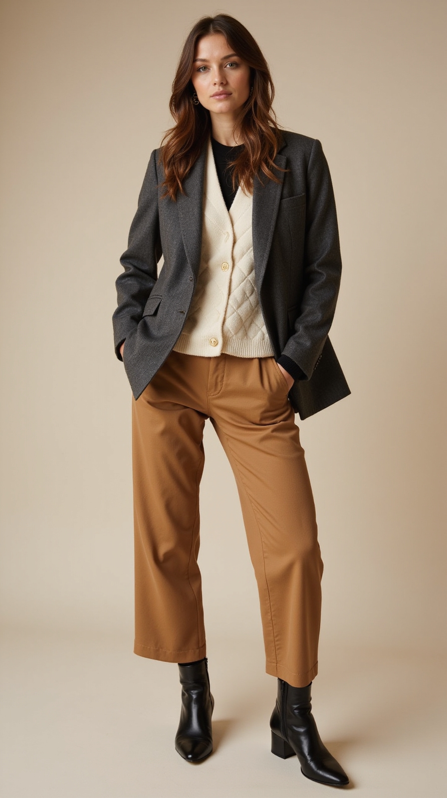 refined layered blazer and vest