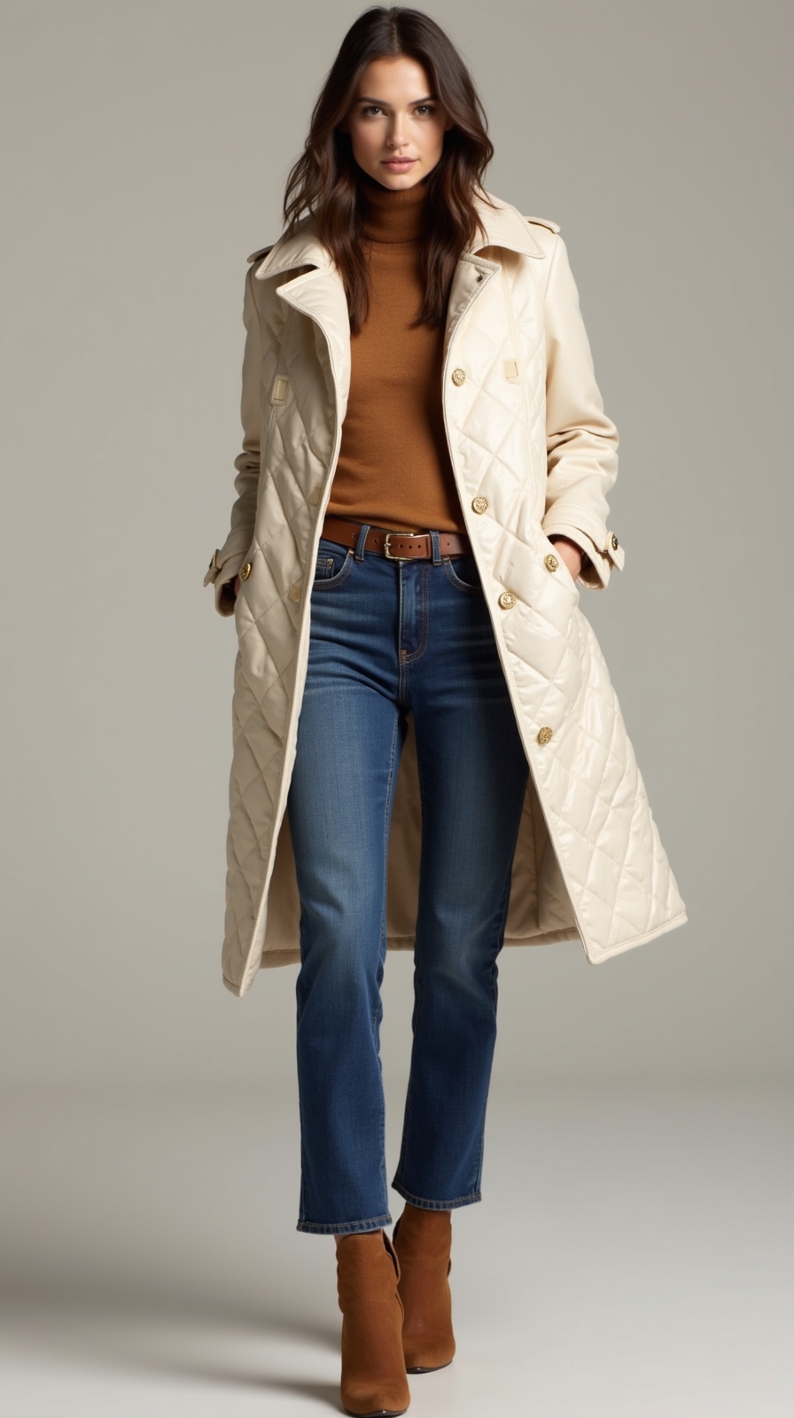 sculpted quilted coat ensemble