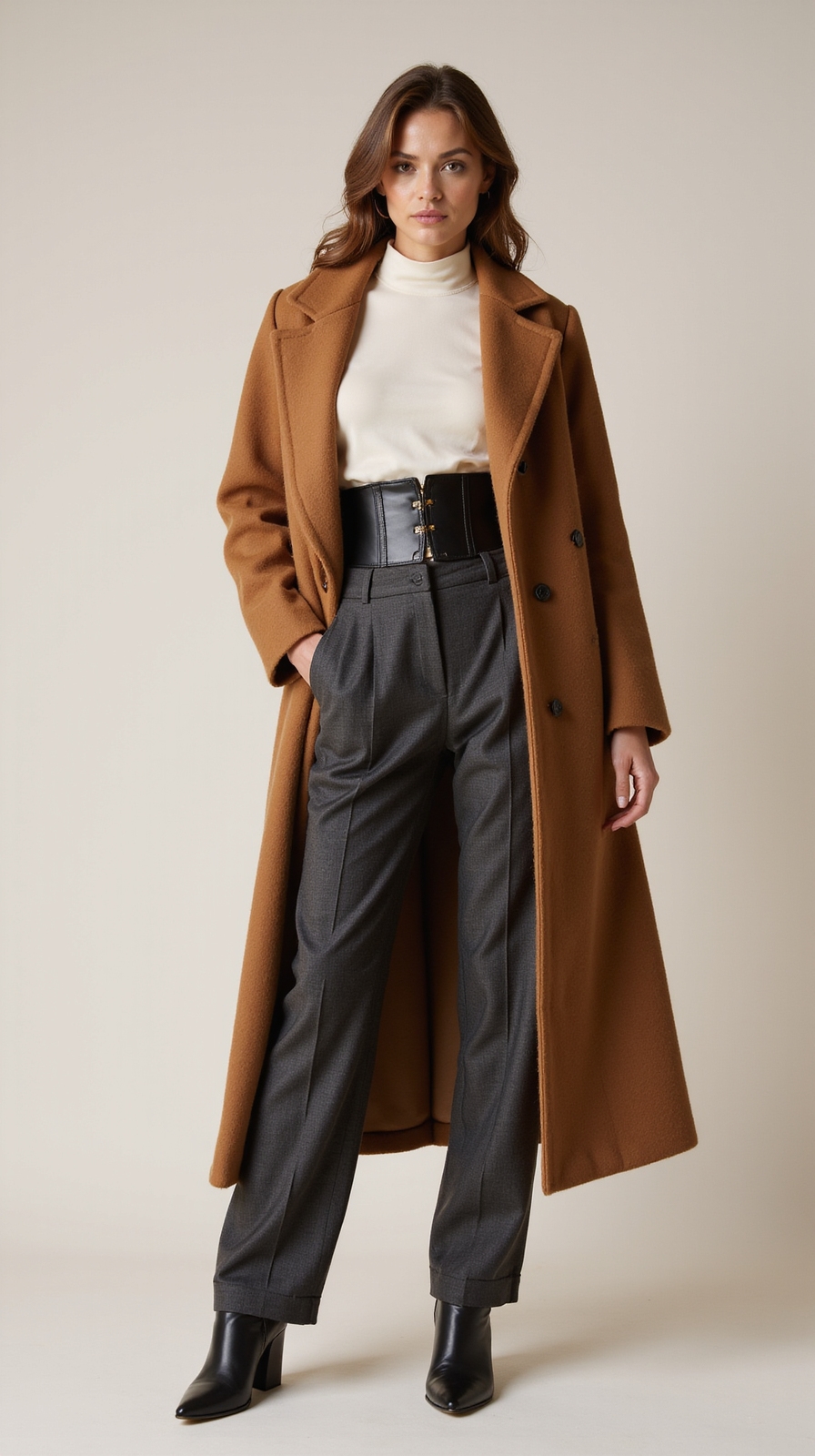 sculpted waist with structured belt