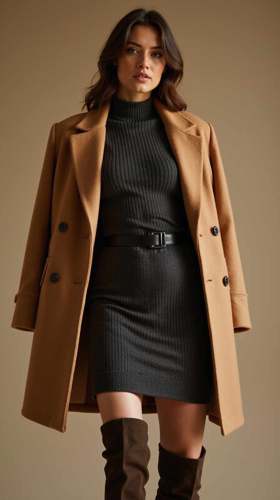 sleek bodycon undercoat layering