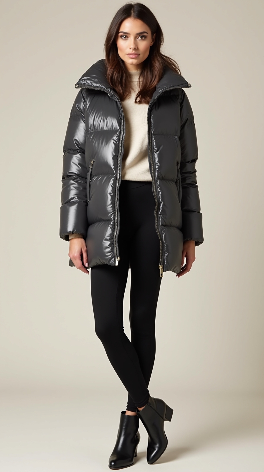 sleek insulated urban winter outfit
