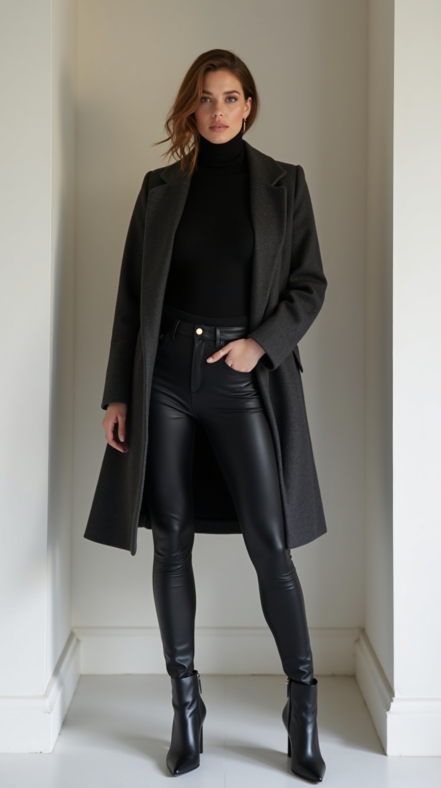 sleek monochrome black winterwear